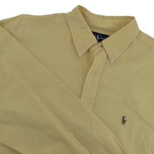 Ralph Lauren Oxford Long Sleeve Button Down Shirt Men Yellow Yarmouth Size 17 36